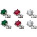 Ohrstecker Vorteils Set 3 teilig SIlber 925 Brillant Rubin Smaragd synth