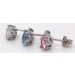 Ohrstecker 3 teilig Silber 925 synthetischer Rubin Blautopas Brillant 