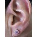Ohrstecker 3 teilig Silber 925 synthetischer Rubin Blautopas Brillant 