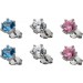 Ohrstecker 3 teilig Silber 925 synthetischer Rubin Blautopas Brillant 