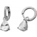 Ohrhänger Creolen Silber 925 weiße Zirkonia Steine Brillantlook  