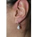 Ohrhänger Creolen Silber 925 weiße Zirkonia Steine Brillantlook  