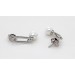 Paperclip Ohrstecker Silber  925 synthetische weiße Perlen 5.8mm