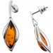 Bernstein Ohrstecker Sterling Silber 925 2 cognac braune Edelsteine