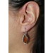 Bernstein Ohrstecker Sterling Silber 925 2 cognac braune Edelsteine