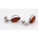 Bernstein Ohrstecker Silber 925 cognac braun farbige Edelsteine