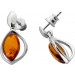Bernstein Ohrstecker Silber 925 cognac braun farbige Edelsteine