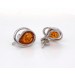 Bernstein Ohrstecker Silber 925 2 cognac braune Edelsteine