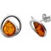 Bernstein Ohrstecker Silber 925 2 cognac braune Edelsteine