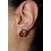 Bernstein Ohrstecker Silber 925 2 cognac braune Edelsteine