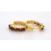 Granat Creolen Silber Gelbgold vergoldet rote Edelsteine 3.2ct