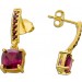 Granat Ohrstecker Silber vergoldet Malaya Natur Edelsteine 