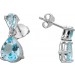 Blautopas Ohrstecker Silber 925 hellblaue Natur Edelsteine 4.3ct