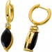 Onyx Ohrringe Silber vergoldet nat. Onyx 3.8ct weiße nat. Topase