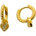 Diamant Herz Creolen Silber 18K vergoldet Labor Brillanten 0.06ct