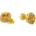 Citrin Ohrstecker Silber 18K vergoldet nat. Citrine weiße nat. Topase