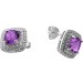 Amethyst Ohrstecker Silber 925 brasilianische Amethyste weiße Zirkone