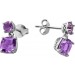 Amethyst Ohrstecker Silber 925 brasililianische Natur Amethyste 1,56ct.