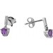Amethyst Ohrhänger Silber 925 brasilianische nat.  Amethyste weiße nat. Zirkone