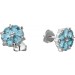 Blautopas Ohrstecker Silber 925 nat. Sky Blue Topase weiße nat. Zirkone 