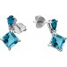 Blautopas Ohrhänger Silber 925 nat. Sky Blue Topase nat. London Blue Topase