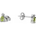 Peridot Ohrstecker Silber 925 nat. Peridots 0.26ct weiße nat. Zirkone