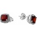 Granat Ohrstecker Silber 925 nat. Granate 1.72ct nat. Zirkone