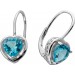 Blautopas Herz Ohrringe Silber 925 nat. Sky Blue Topase 2.54ct