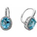 Blautopas Ohrringe Silber 925 nat. Sky Blue Topase 5ct weiße Topase