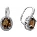 Rauchquarz Halo Ohrringe Silber 925 nat. Rauchquarz 3.96ct Natur Zirkone