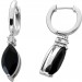 Onyx Ohrhänger Silber 925 nat. Onyx 3.8ct weiße Natur Topase