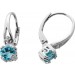 Blautopas Ohrringe Silber 925 nat. Sky Blue Topase weiße nat. Zirkone