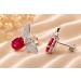 Zirkonia Ohrstecker Silber 925 pinke weisse Zirkonia Steine Käfer Design