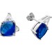 Zirkonia Ohrringe Silber 925 blaue weisse Zirkonia Steine