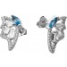Schmetterlings Ohrringe Silber 925 wasserblaue weisse Zirkonia Steine