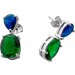 Zirkonia Ohrringe Silber 925 blaue grüne Zirkonia Steine