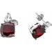 Zirkonia Ohrringe Silber 925 weisse rote Zirkonia Steine