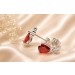 Zirkonia Ohrringe Silber 925 weisse rote Zirkonia Steine