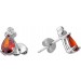 Zirkonia Ohrringe Silber 925 weisse rote Zirkonia Steine