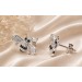 Bienen Ohrringe Silber 925 schwarze weisse Zirkonia Steine