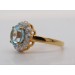 Ring Sterling Silber 925 Gold vergoldet blauer Blautopas Diamanten 
