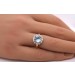Ring Sterling Silber 925 Gold vergoldet blauer Blautopas Diamanten 