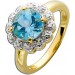 Ring Sterling Silber 925 gelbvergoldet Blautopas Diamanten