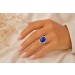 Damenring Silber 925 synthetischer azurblauer Lapislazuli 