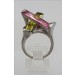 Bunter Zirkonia Ring Silber 925 pink grün braun Zirkonia Damenschmuck