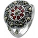 Roter Granat Ring Silber 925 Markasit Steinen Edelsteinschmuck  1