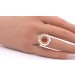 Bernstein Sonnenblumen Ring Silber 925 vergoldet Cognac brauner Edelstein