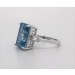 Ring Silber 925 synthetischer  Blautopas synthetische weiße Saphire