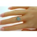 Ring blau Achat Silber 925 Cabochon 9x8mm, Ringkopf 13x11mm