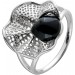 Ring schwarzer Onyx Silber 925 Onyx Cabochon 9x7mm, Ringkopf 17x18mm